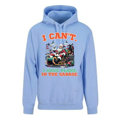 I Cant I Have Plans In The Garage Christmas Car Mechanics Unisex Surf Hoodie