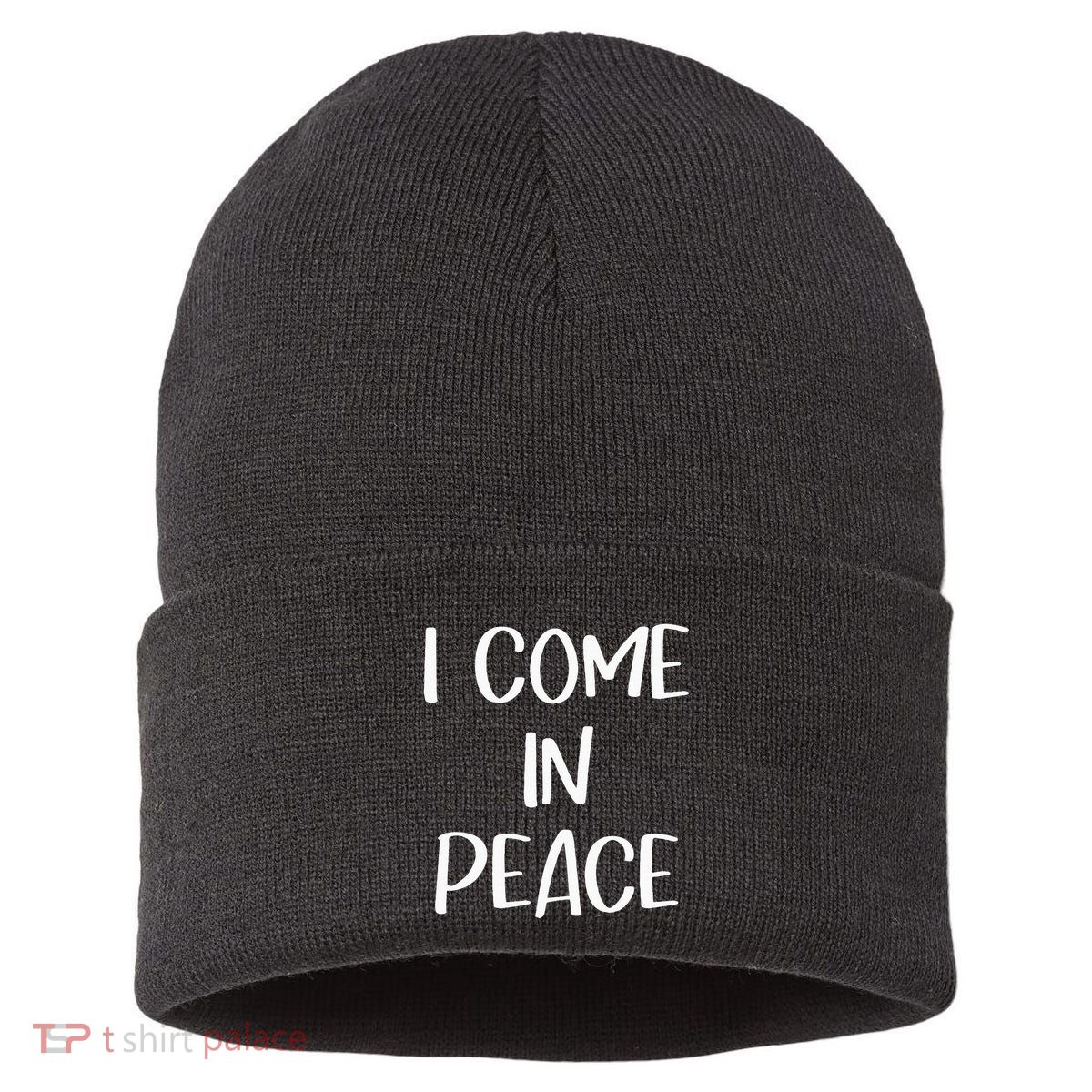 I Come In Peace IM Peace Couple Matching Sustainable Knit Beanie