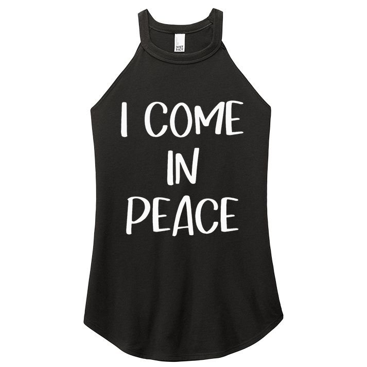 I Come In Peace IM Peace Couple Matching Women's Perfect Tri Rocker Tank