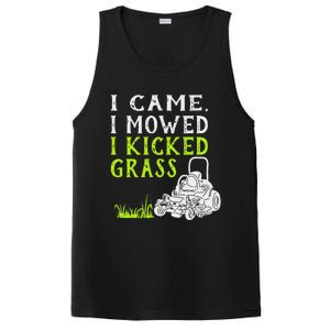 I Came I Mowed I Kicked Grass Funny Lawnmower Landscaping PosiCharge Competitor Tank