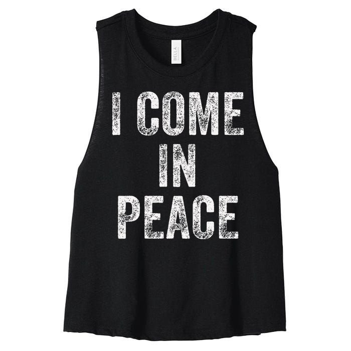 I Come In Peace IM Peace Funny Matching Couple Lovers Women's Racerback Cropped Tank