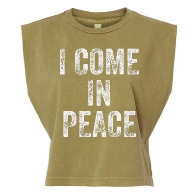 I Come In Peace IM Peace Funny Matching Couple Lovers Garment-Dyed Women's Muscle Tee