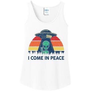 I Come In Peace Green Alien Ufo Ladies Essential Tank