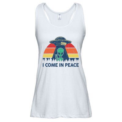 I Come In Peace Green Alien Ufo Ladies Essential Flowy Tank