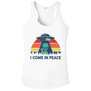 I Come In Peace Green Alien Ufo Ladies PosiCharge Competitor Racerback Tank