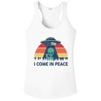 I Come In Peace Green Alien Ufo Ladies PosiCharge Competitor Racerback Tank