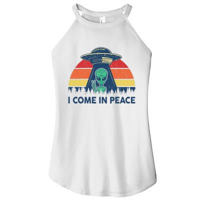 I Come In Peace Green Alien Ufo Women's Perfect Tri Rocker Tank