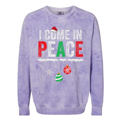 I Come In Peace IM Peace Funny Matching Couple Christmas Colorblast Crewneck Sweatshirt