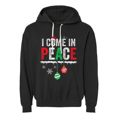 I Come In Peace IM Peace Funny Matching Couple Christmas Garment-Dyed Fleece Hoodie