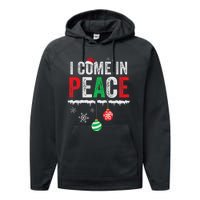 I Come In Peace IM Peace Funny Matching Couple Christmas Performance Fleece Hoodie