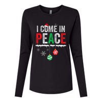 I Come In Peace IM Peace Funny Matching Couple Christmas Womens Cotton Relaxed Long Sleeve T-Shirt