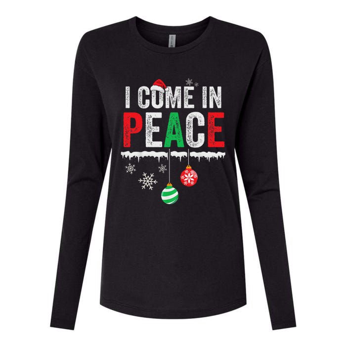 I Come In Peace IM Peace Funny Matching Couple Christmas Womens Cotton Relaxed Long Sleeve T-Shirt