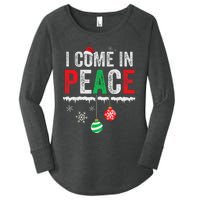 I Come In Peace IM Peace Funny Matching Couple Christmas Women's Perfect Tri Tunic Long Sleeve Shirt