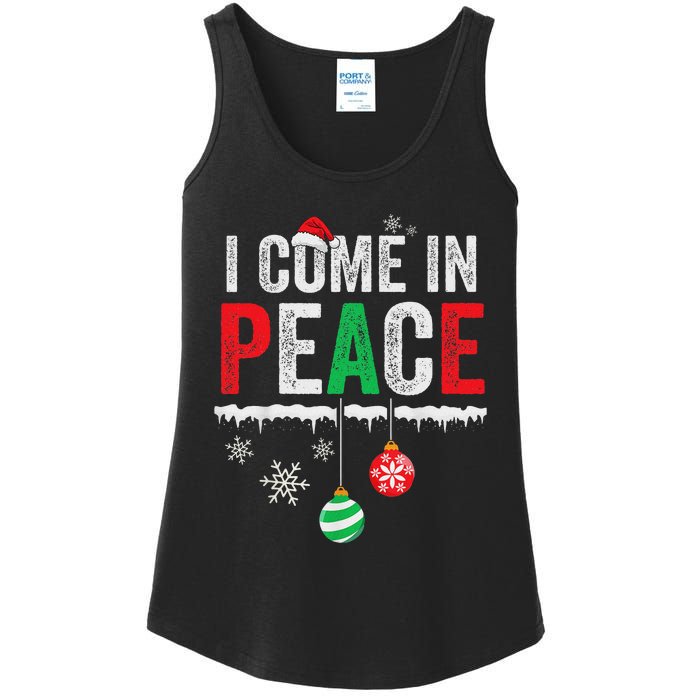 I Come In Peace IM Peace Funny Matching Couple Christmas Ladies Essential Tank