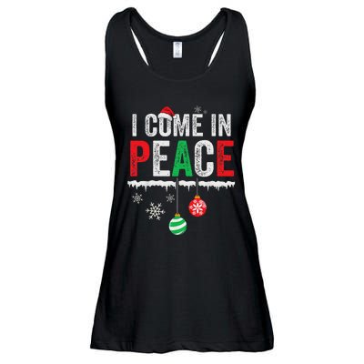 I Come In Peace IM Peace Funny Matching Couple Christmas Ladies Essential Flowy Tank