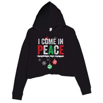 I Come In Peace IM Peace Funny Matching Couple Christmas Crop Fleece Hoodie