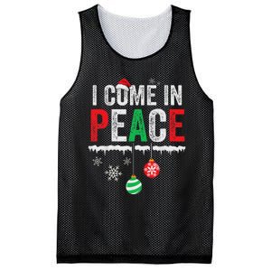 I Come In Peace IM Peace Funny Matching Couple Christmas Mesh Reversible Basketball Jersey Tank