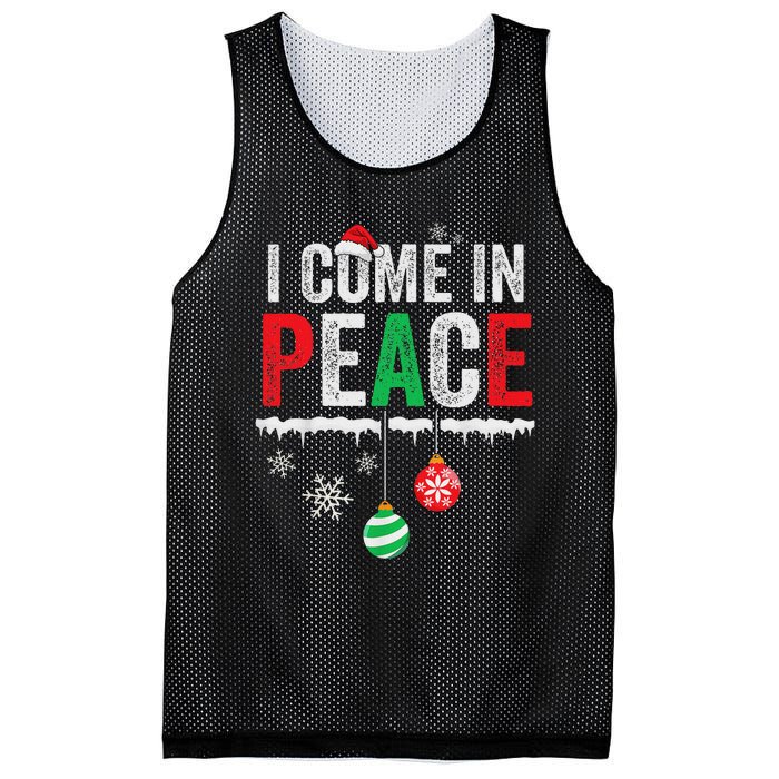 I Come In Peace IM Peace Funny Matching Couple Christmas Mesh Reversible Basketball Jersey Tank