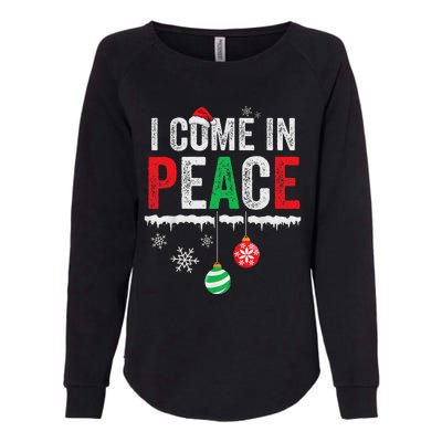 I Come In Peace IM Peace Funny Matching Couple Christmas Womens California Wash Sweatshirt