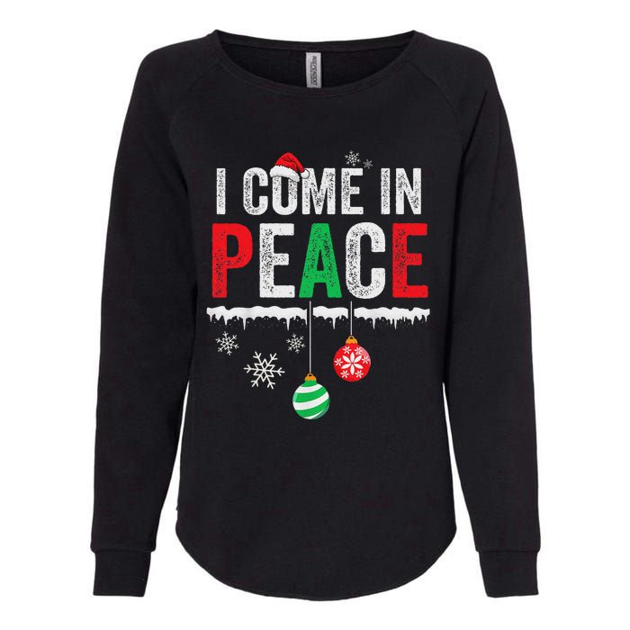 I Come In Peace IM Peace Funny Matching Couple Christmas Womens California Wash Sweatshirt