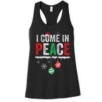 I Come In Peace IM Peace Funny Matching Couple Christmas Women's Racerback Tank