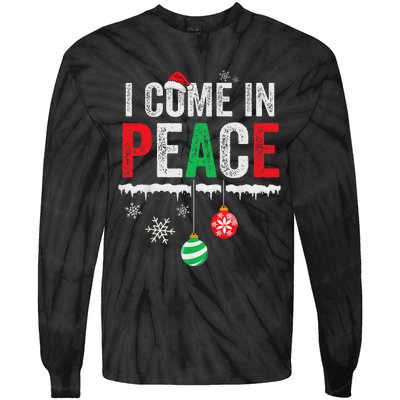 I Come In Peace IM Peace Funny Matching Couple Christmas Tie-Dye Long Sleeve Shirt