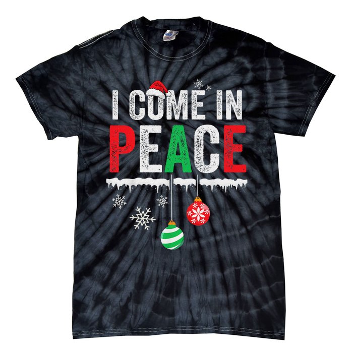 I Come In Peace IM Peace Funny Matching Couple Christmas Tie-Dye T-Shirt