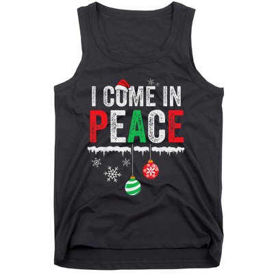 I Come In Peace IM Peace Funny Matching Couple Christmas Tank Top