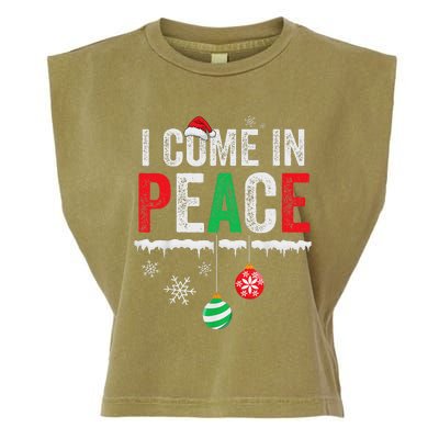 I Come In Peace IM Peace Funny Matching Couple Christmas Garment-Dyed Women's Muscle Tee