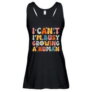 I Cant Im Busy Growing A Human Funny Family Humor Retro Ladies Essential Flowy Tank