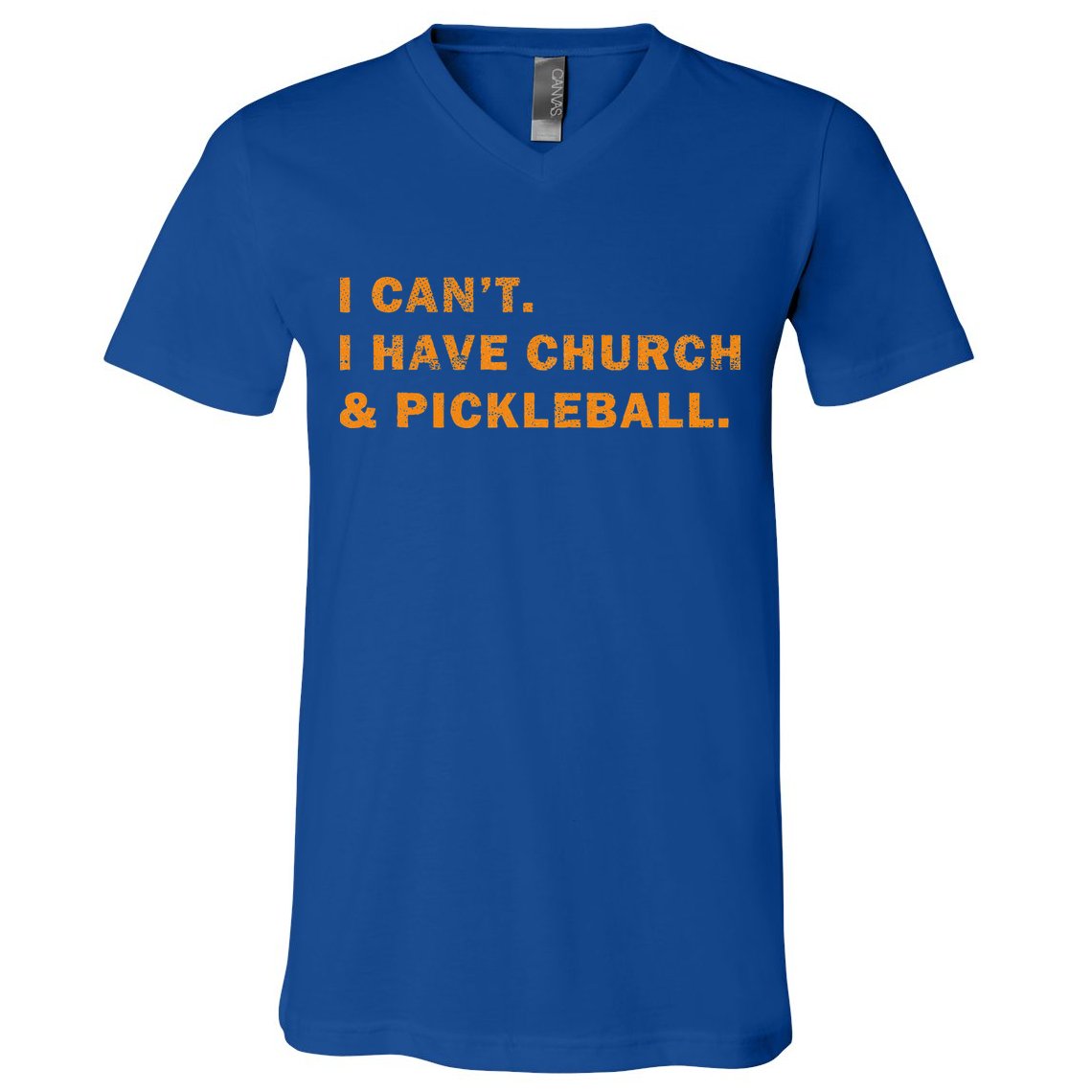 I CanT I Have Church And Pickleball V-Neck T-Shirt