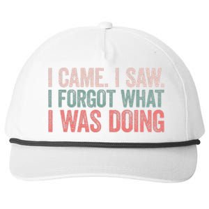 I Came I Saw I Forgot What I Was Doing Snapback Five-Panel Rope Hat