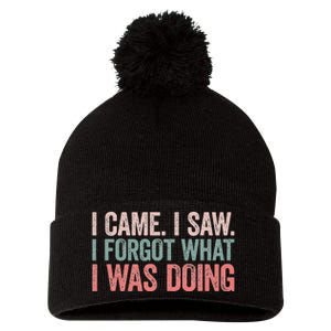 I Came I Saw I Forgot What I Was Doing Pom Pom 12in Knit Beanie