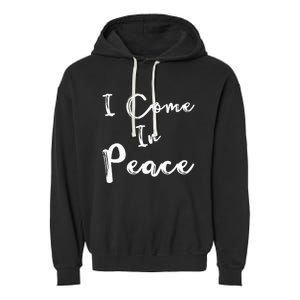 I Come In Peace Im Peace Funny Matching Couple Garment-Dyed Fleece Hoodie