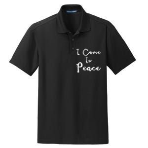 I Come In Peace Im Peace Funny Matching Couple Dry Zone Grid Polo