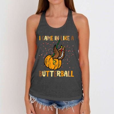 I Came In Like A Butterball Thanksgiving Turkey Women's Knotted Racerback Tank