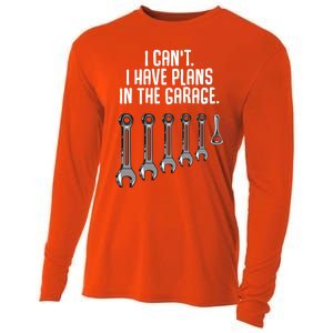 I Can't I Have Plans In The Garage Funny Gift Cooling Performance Long Sleeve Crew