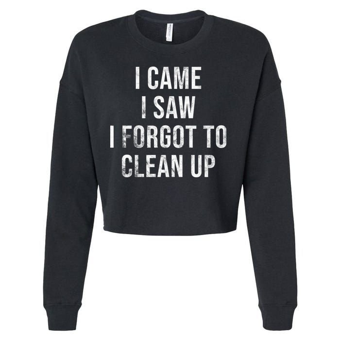 I Came I Saw I Forgot To Clean Up Funny Cropped Pullover Crew