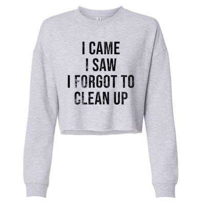 I Came I Saw I Forgot To Clean Up Funny Cropped Pullover Crew