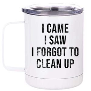 I Came I Saw I Forgot To Clean Up Funny 12 oz Stainless Steel Tumbler Cup