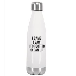 I Came I Saw I Forgot To Clean Up Funny Stainless Steel Insulated Water Bottle