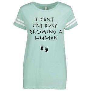 I CanT IM Busy Growing A Human Pregnancy Announcet Mom Enza Ladies Jersey Football T-Shirt