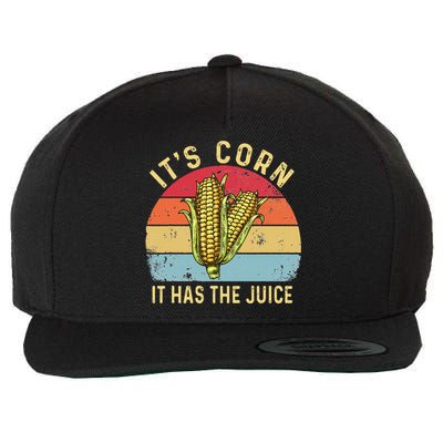 It`s Corn It Has The Juice Retro Funny Corn Trendy Wool Snapback Cap