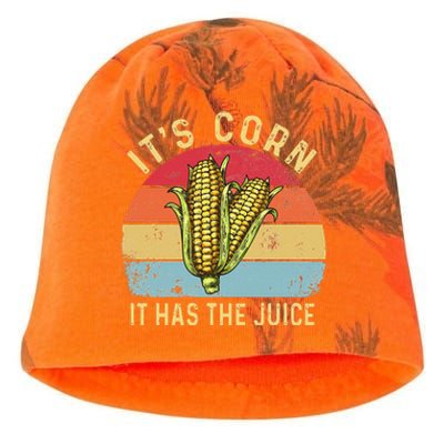 It`s Corn It Has The Juice Retro Funny Corn Trendy Kati - Camo Knit Beanie