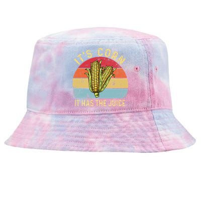 It`s Corn It Has The Juice Retro Funny Corn Trendy Tie-Dyed Bucket Hat