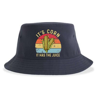 It`s Corn It Has The Juice Retro Funny Corn Trendy Sustainable Bucket Hat