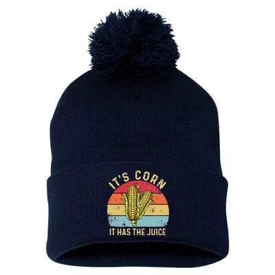 It`s Corn It Has The Juice Retro Funny Corn Trendy Pom Pom 12in Knit Beanie