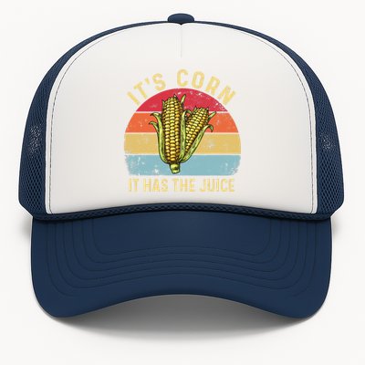 It`s Corn It Has The Juice Retro Funny Corn Trendy Trucker Hat