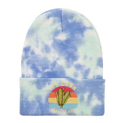 It`s Corn It Has The Juice Retro Funny Corn Trendy Tie Dye 12in Knit Beanie