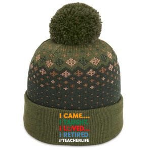 I Came I Taught I Loved I Retired Teacher Life Retirement The Baniff Cuffed Pom Beanie